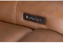 cocoa umber power leather reclining console loveseat   