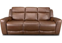 cocoa umber power leather reclining sofa   