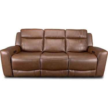 COCOA LEATHER POWER RECLINING SOFA