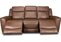 cocoa umber power leather reclining sofa   