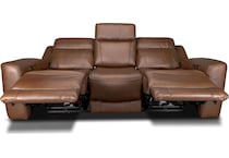 cocoa umber power leather reclining sofa   