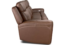 cocoa umber power leather reclining sofa   