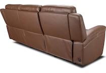 cocoa umber power leather reclining sofa   