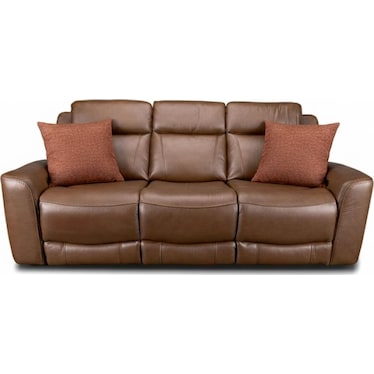 COCOA LEATHER POWER RECLINING SOFA
