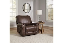 colleton brown leather rocker recliner   