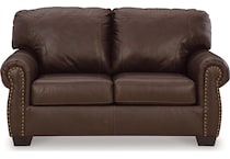 colleton dark brown leather loveseat   