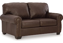 colleton dark brown leather loveseat   