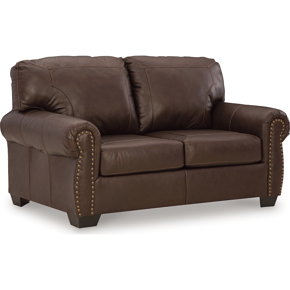 colleton dark brown leather loveseat   