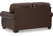 colleton dark brown leather loveseat   