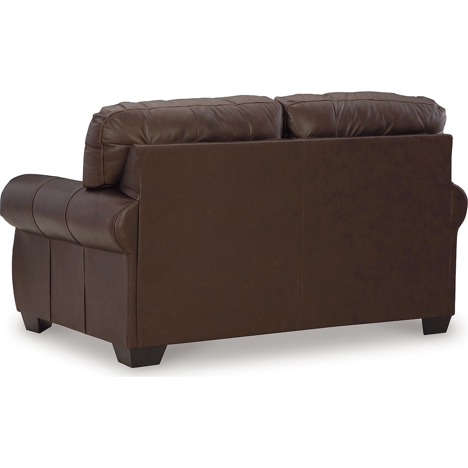 colleton dark brown leather loveseat   