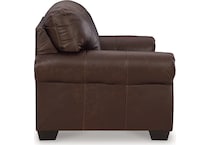 colleton dark brown leather loveseat   