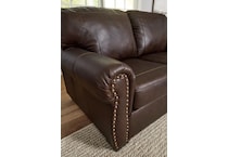 colleton dark brown leather loveseat   