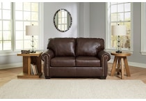 colleton dark brown leather loveseat   