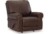 colleton dark brown leather rocker recliner   