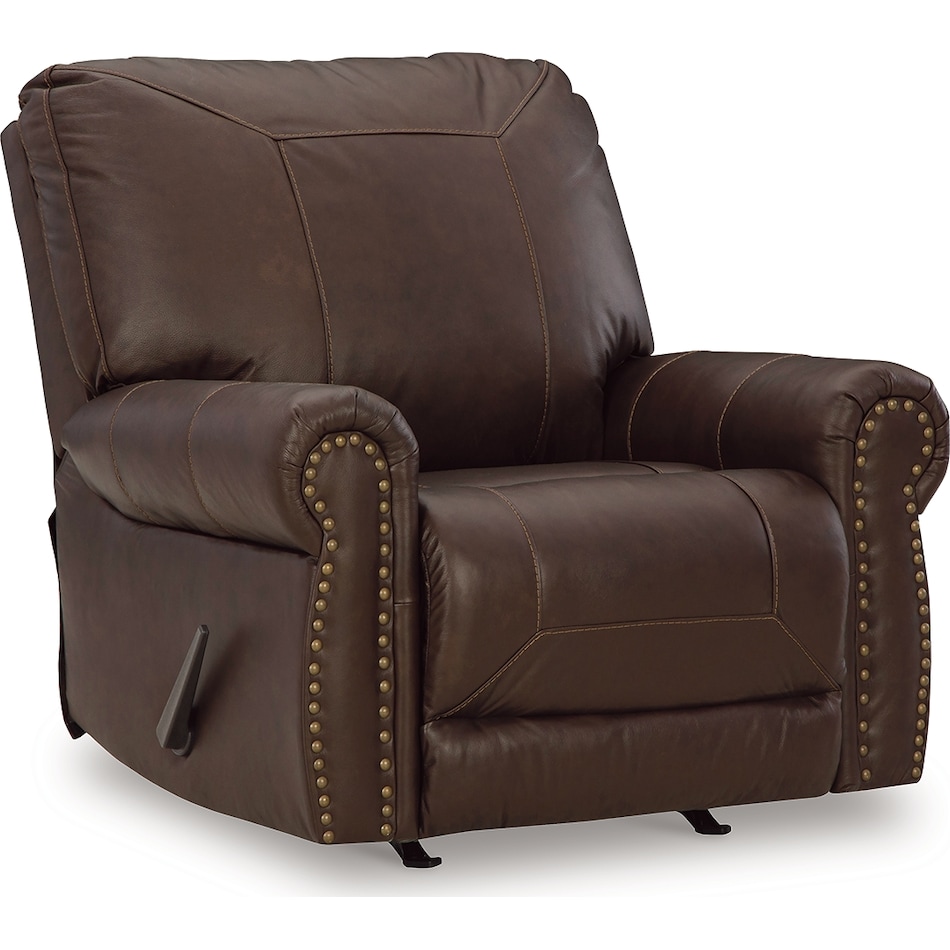 colleton dark brown leather rocker recliner   