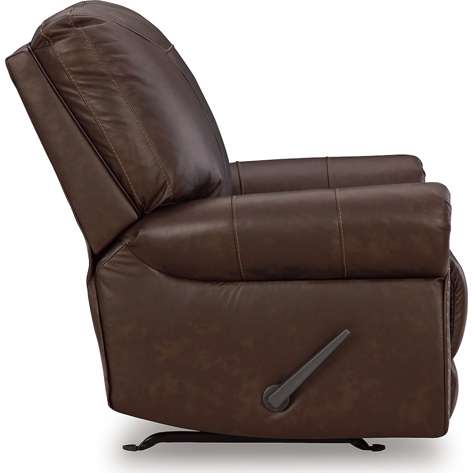 colleton dark brown leather rocker recliner   