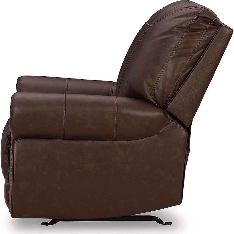 colleton dark brown leather rocker recliner   