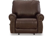 colleton dark brown leather rocker recliner   