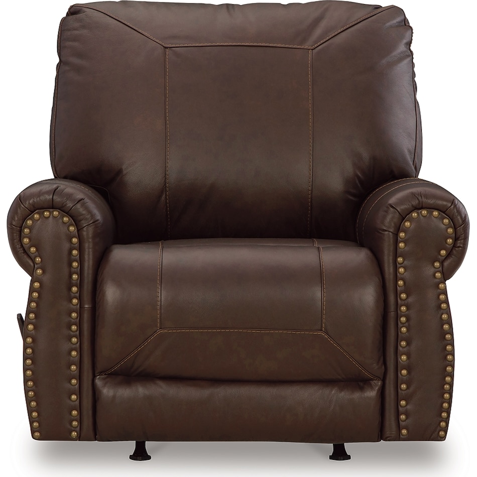 colleton dark brown leather rocker recliner   