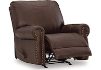 colleton dark brown leather rocker recliner   