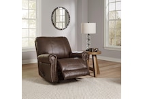 colleton dark brown leather rocker recliner   