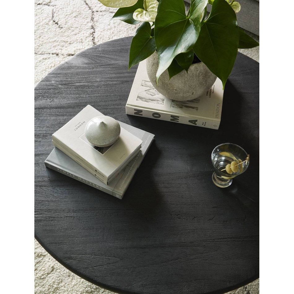 colt dark totem cocktail table   