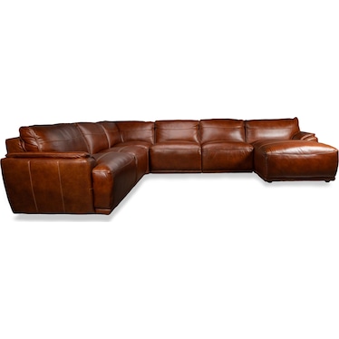 COLTON 6-PC LEATHER SECTIONAL