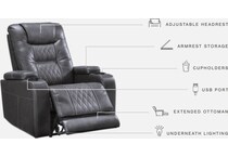 composer gray power rocker recliner   