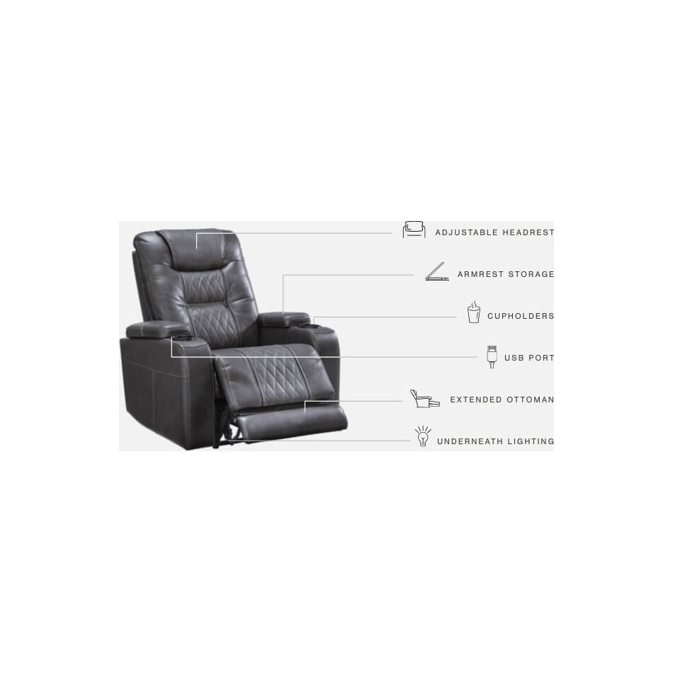 composer gray power rocker recliner   