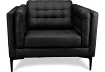 conner black leather chair   