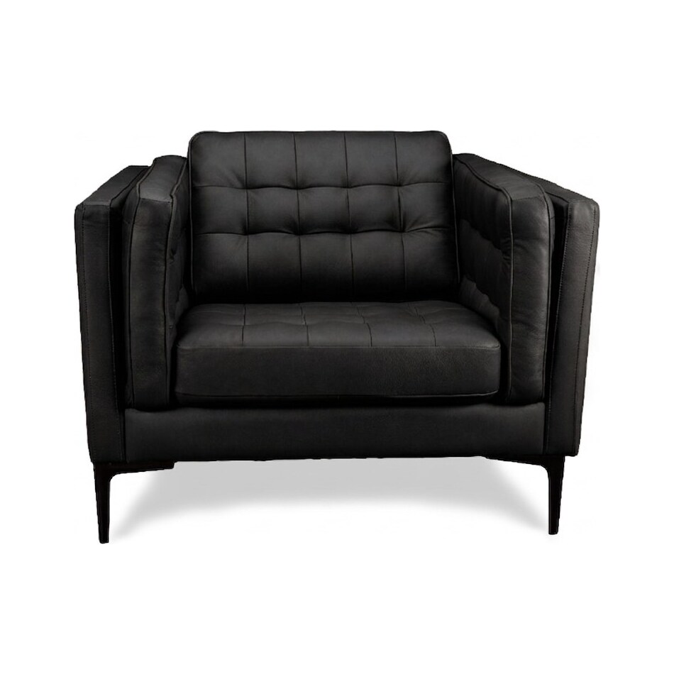conner black leather chair   