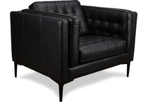 conner black leather chair   