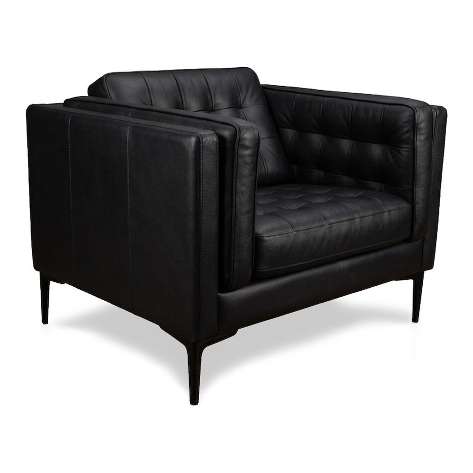conner black leather chair   
