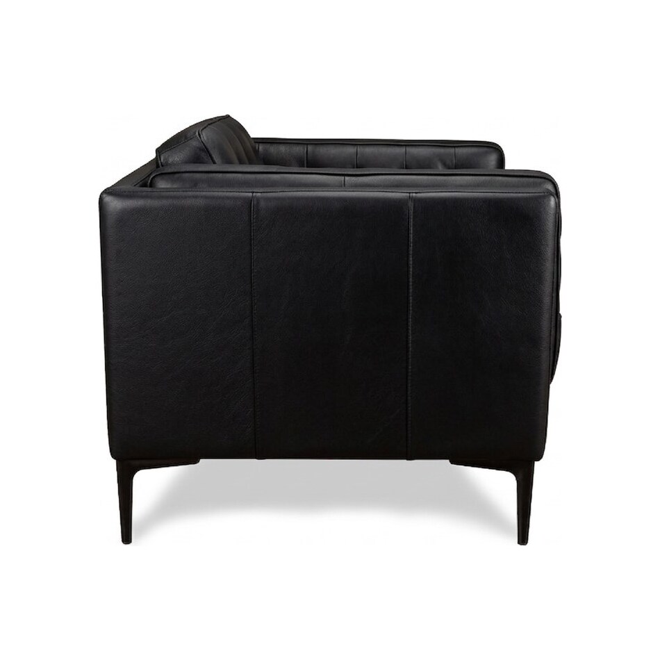 conner black leather chair   