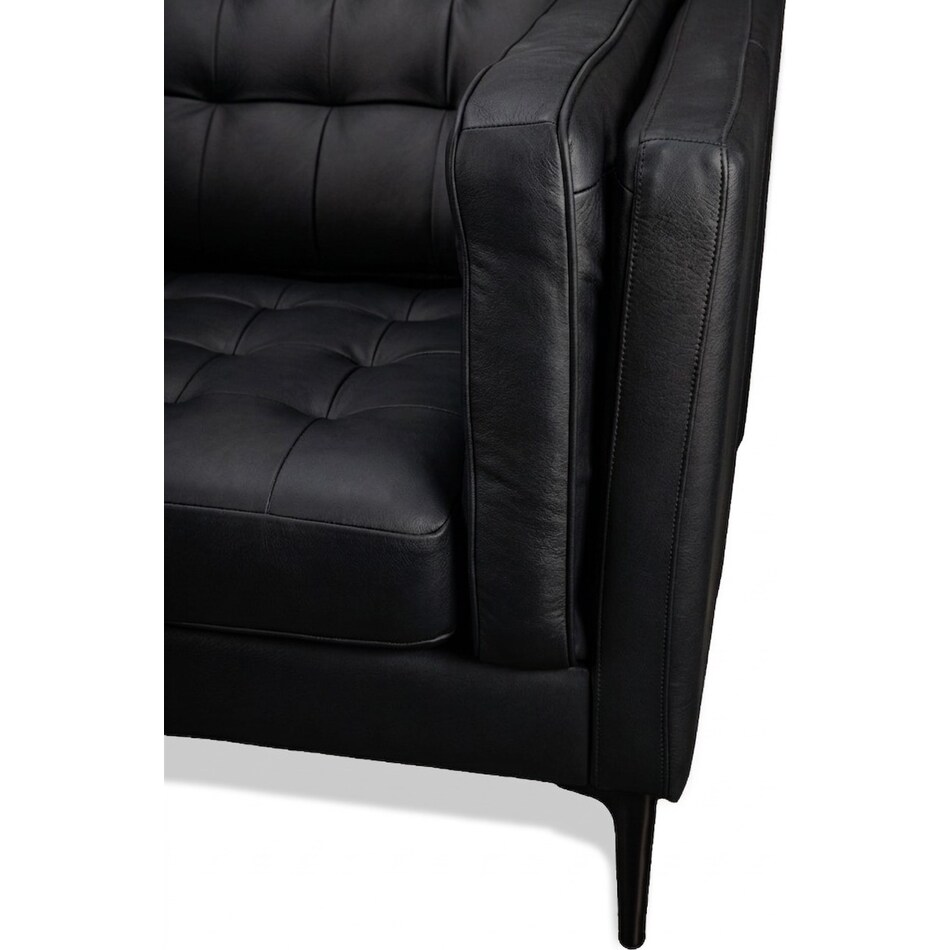 conner black leather chair   