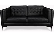 conner black leather loveseat   