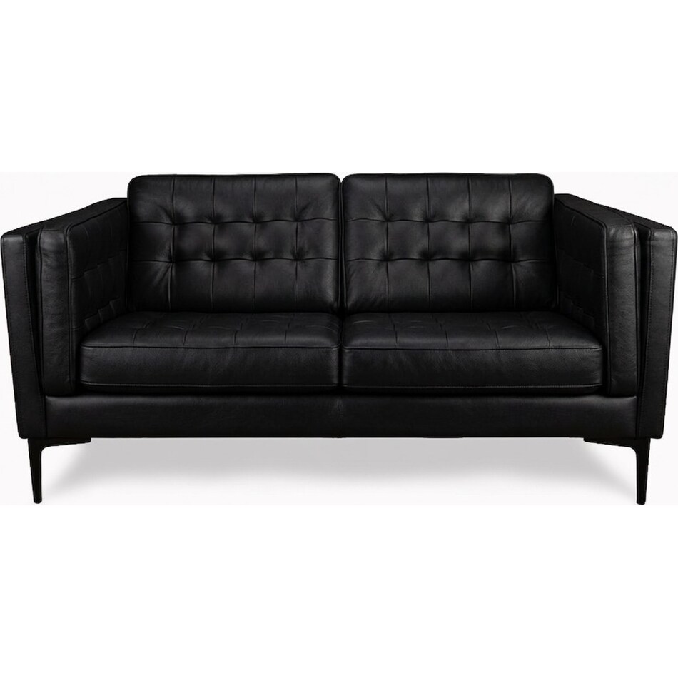 conner black leather loveseat   
