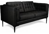 conner black leather loveseat   