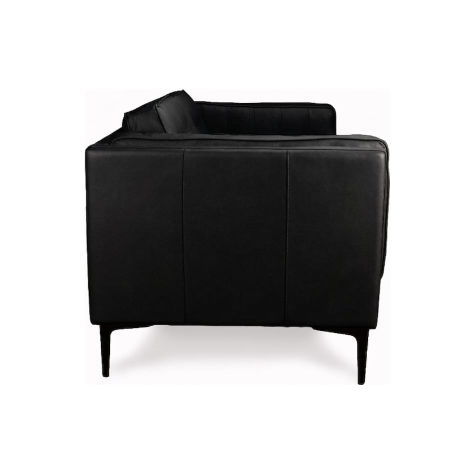 conner black leather loveseat   