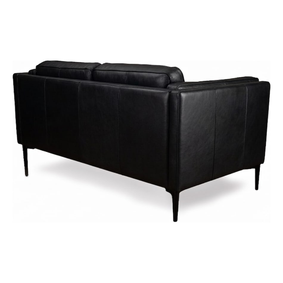 conner black leather loveseat   