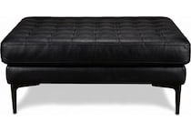 conner black leather ottoman   