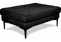 conner black leather ottoman   