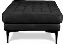 conner black leather ottoman   