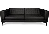 conner black leather sofa   