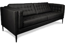 conner black leather sofa   