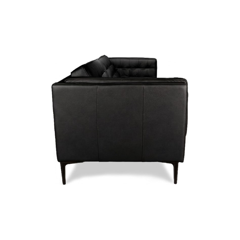 conner black leather sofa   