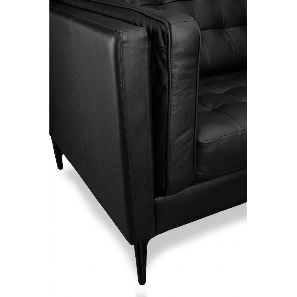conner black leather sofa   