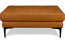 conner brown leather ottoman   