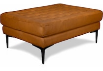 conner brown leather ottoman   
