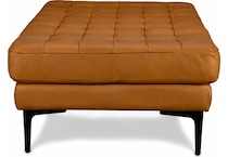 conner brown leather ottoman   